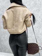 Faux leren bikerjack - trendy dames winterouterwear - Bakkermode.nl