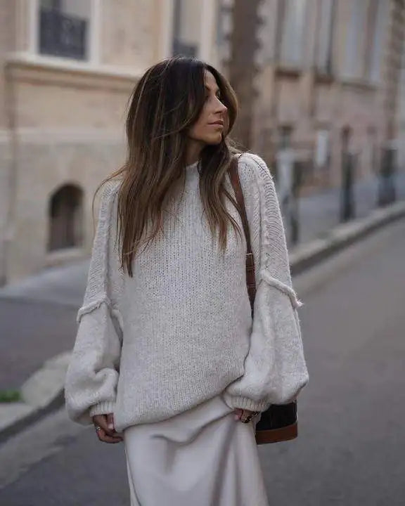 Oversized gebreide trui - dames knitwear met relaxte pasvorm - Bakkermode.nl