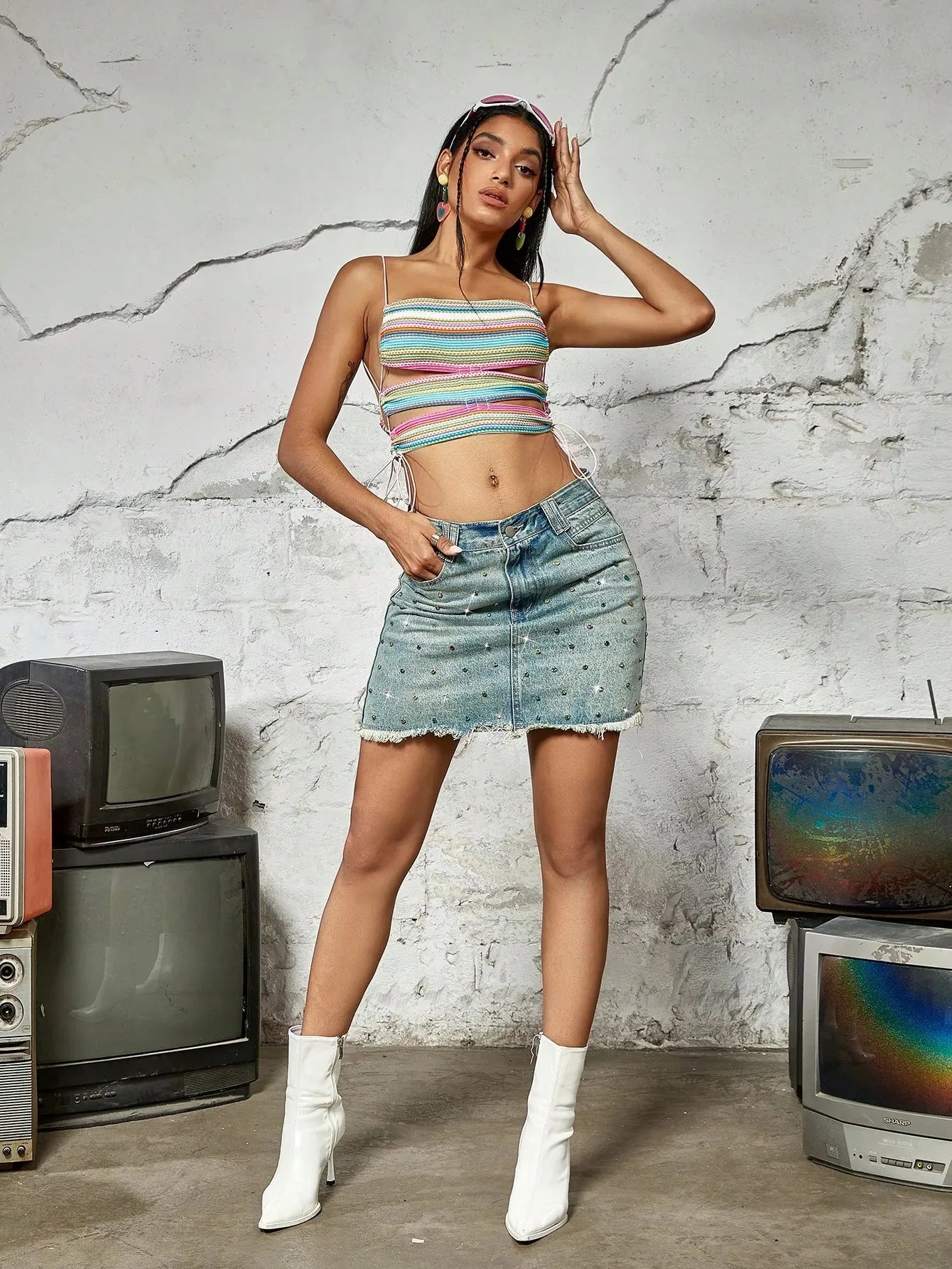 Denim mini rok - Bakkermode.nl