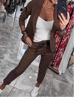 2-delige dames blazer en tailored broekset - slimme kantooroutfit