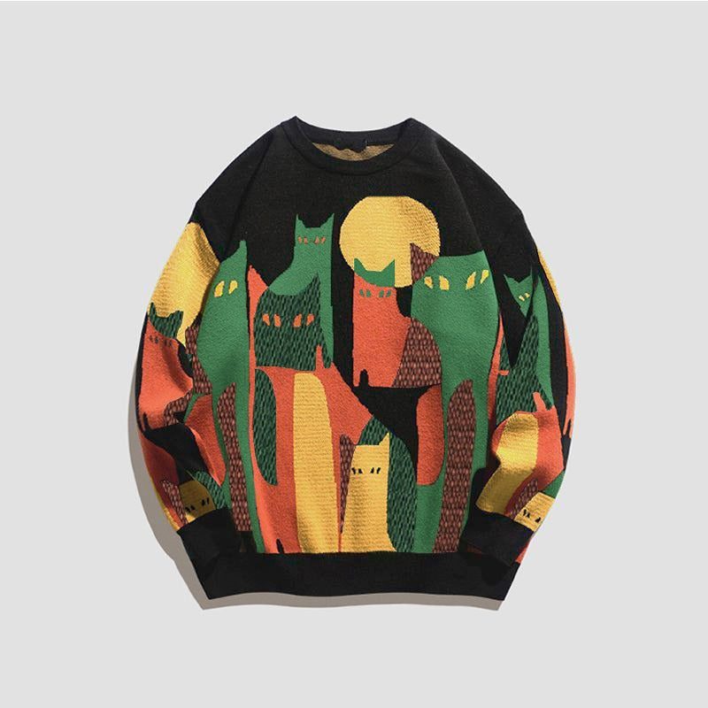 Gezellige en onmisbare trui met kattenprint voor dames