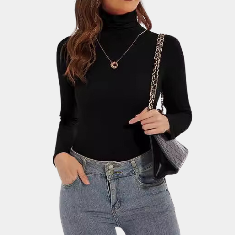 Turtleneck bodysuit - stijlvolle dames top met lange mouwen