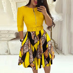 Midi-jurk met riem - verfijnde damesjurk met ritsdetail