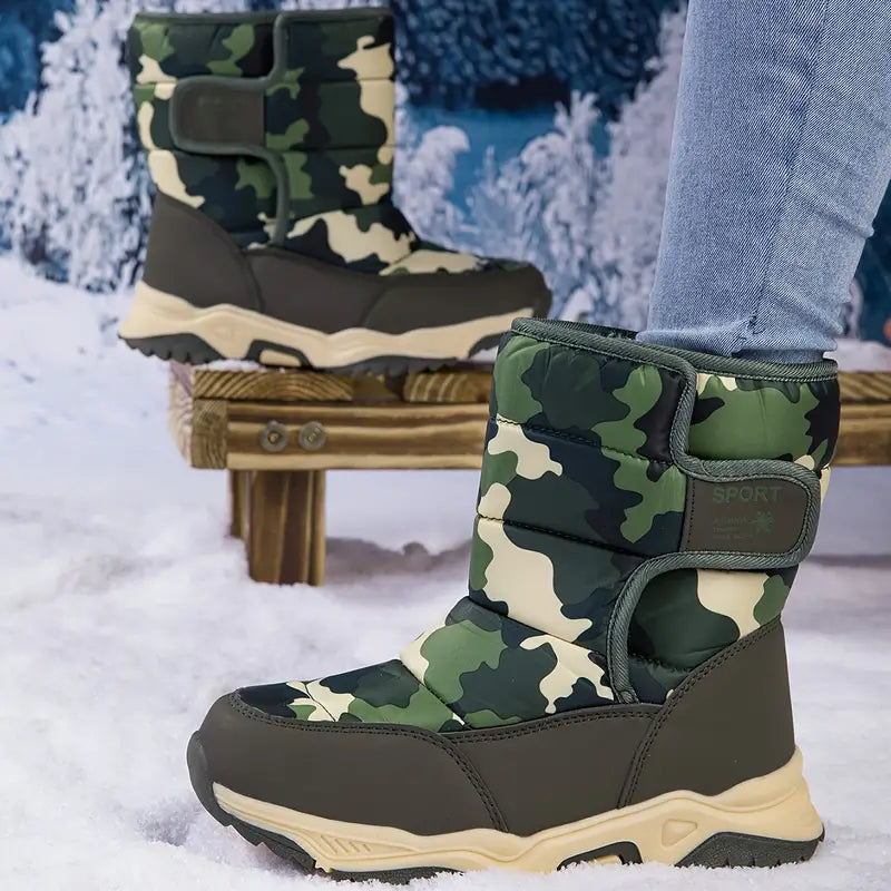 Winterlaarzen - dames warme geïsoleerde camouflage sneeuwlaarzen - Bakkermode.nl