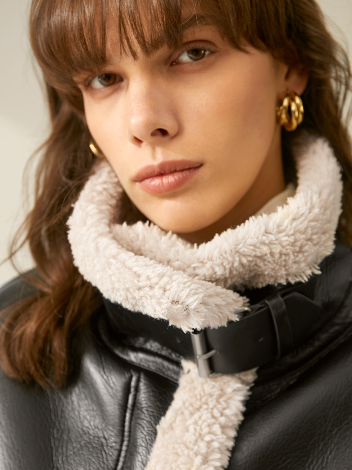 Trendy biker fleece gevoerde faux leren jas - warme damesjas met stoere look - Bakkermode.nl