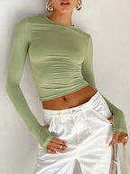 Langschedige top - strakke, getailleerde dames top