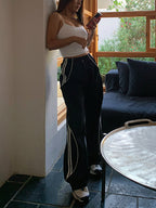 Dames sweatpants met relaxte pasvorm - zwarte cargo broeken voor casual dagelijks gebruik