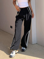 Dames sweatpants met relaxte pasvorm - zwarte cargo broeken voor casual dagelijks gebruik