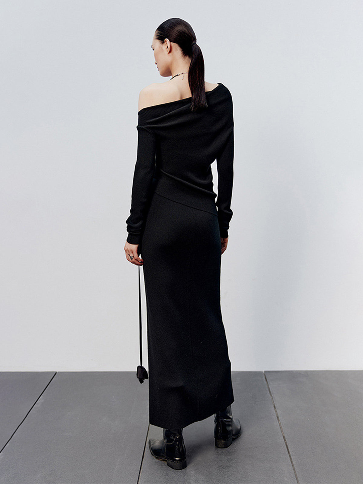 Asymmetrisch gebreid top - trendy off-shoulder dames top - Bakkermode.nl