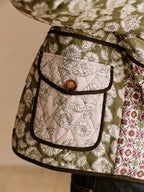 Groene bloemenpatroon jas - dames buitenkleding