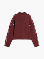 Oversized mock neck trui - losse damestrui met comfortabele pasvorm - Bakkermode.nl