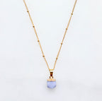 Blauwe agaat ketting - elegante gouden kettinghanger voor vrouwen