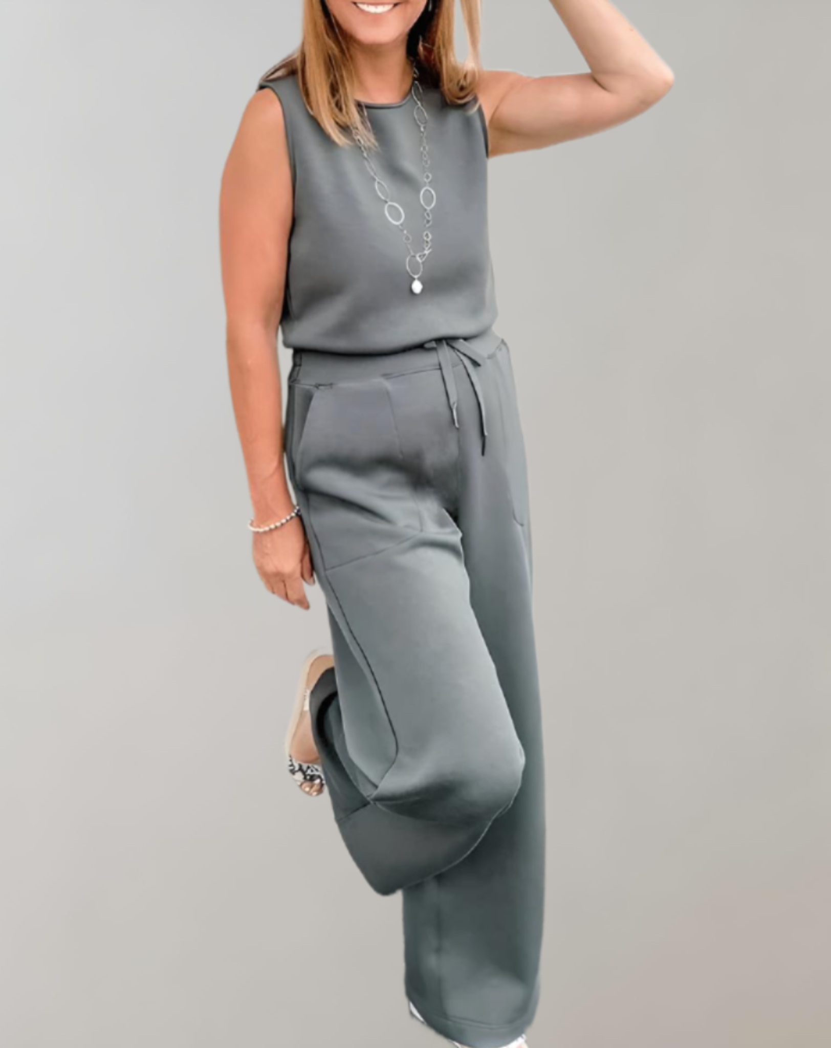 Dames relaxed fit jumpsuit - chique casual draagstijl met wijde pijpen