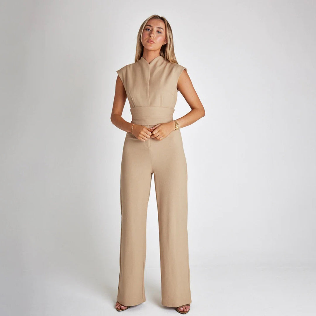 Dames jumpsuit: sleek mouwloos met wijde pijpen - elegante avondmode voor elke gelegenheid
