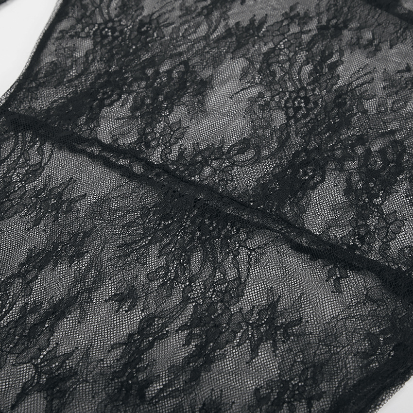 Dames sheer lace blouse met elegante gelaagd design in zwart - veelzijdige tops voor avondkleding & dagelijkse stijl