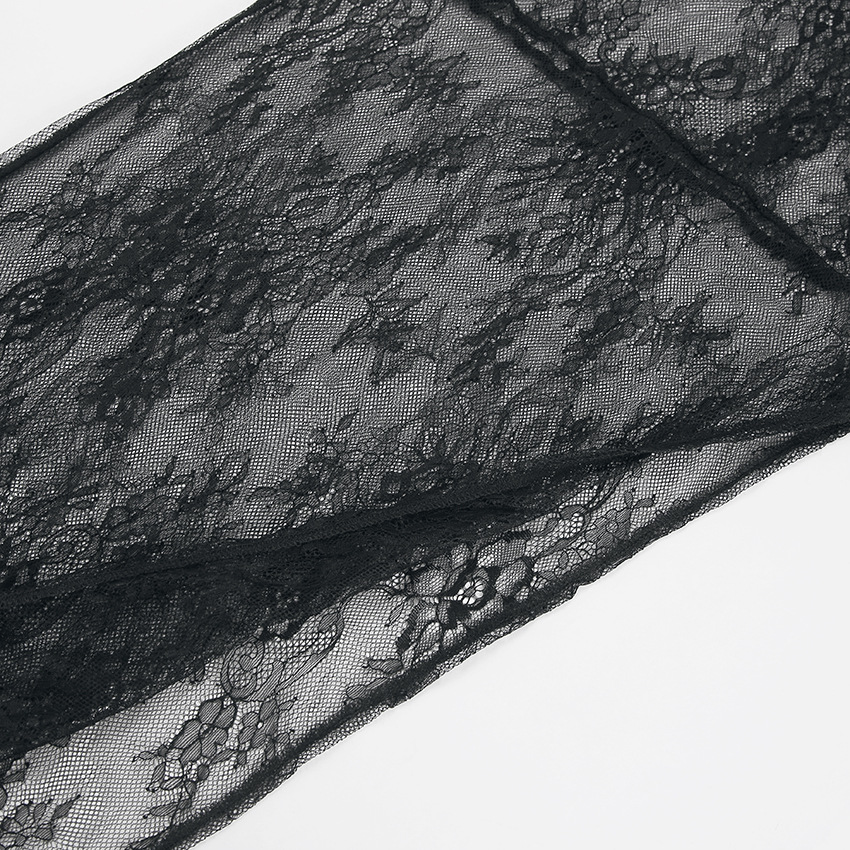 Dames sheer lace blouse met elegante gelaagd design in zwart - veelzijdige tops voor avondkleding & dagelijkse stijl