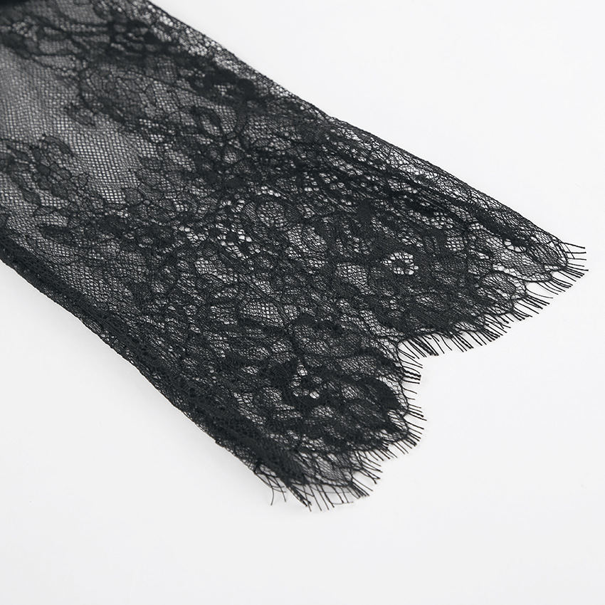 Dames sheer lace blouse met elegante gelaagd design in zwart - veelzijdige tops voor avondkleding & dagelijkse stijl