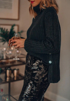 Dames midi rok met pailletten - elegante avondjurk voor speciale gelegenheden