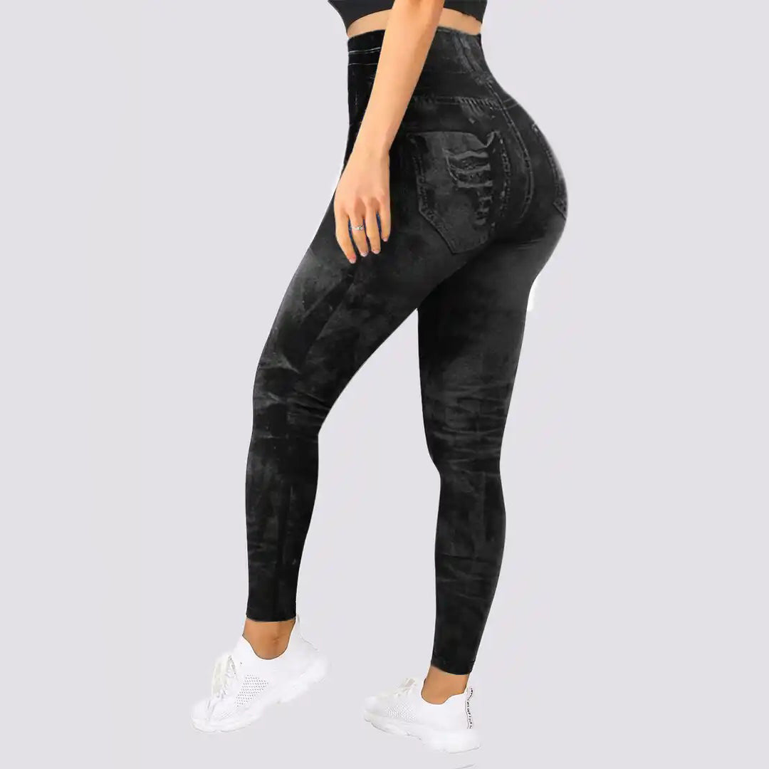 Hoge taille legging - trendy distressed dameslegging