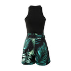 2-delige dames zomeroutfit met tropische print en shorts - trendy vakantie kleding voor dames