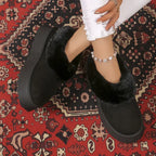 Faux fur gevoerde slippers - dames slip-on schoeisel - Bakkermode.nl