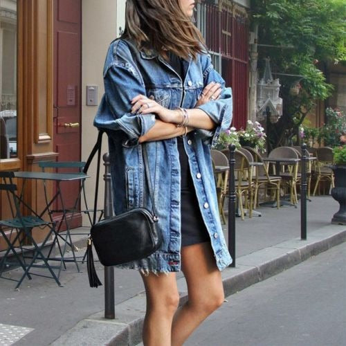 Denim shirt dress - casual oversized dames denimjack
