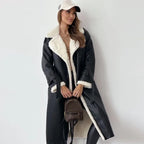 Faux shearling jas - stijlvolle lange dames winterjack