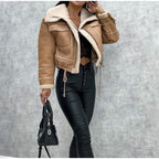 Faux leren bikerjack - trendy dames winterouterwear - Bakkermode.nl