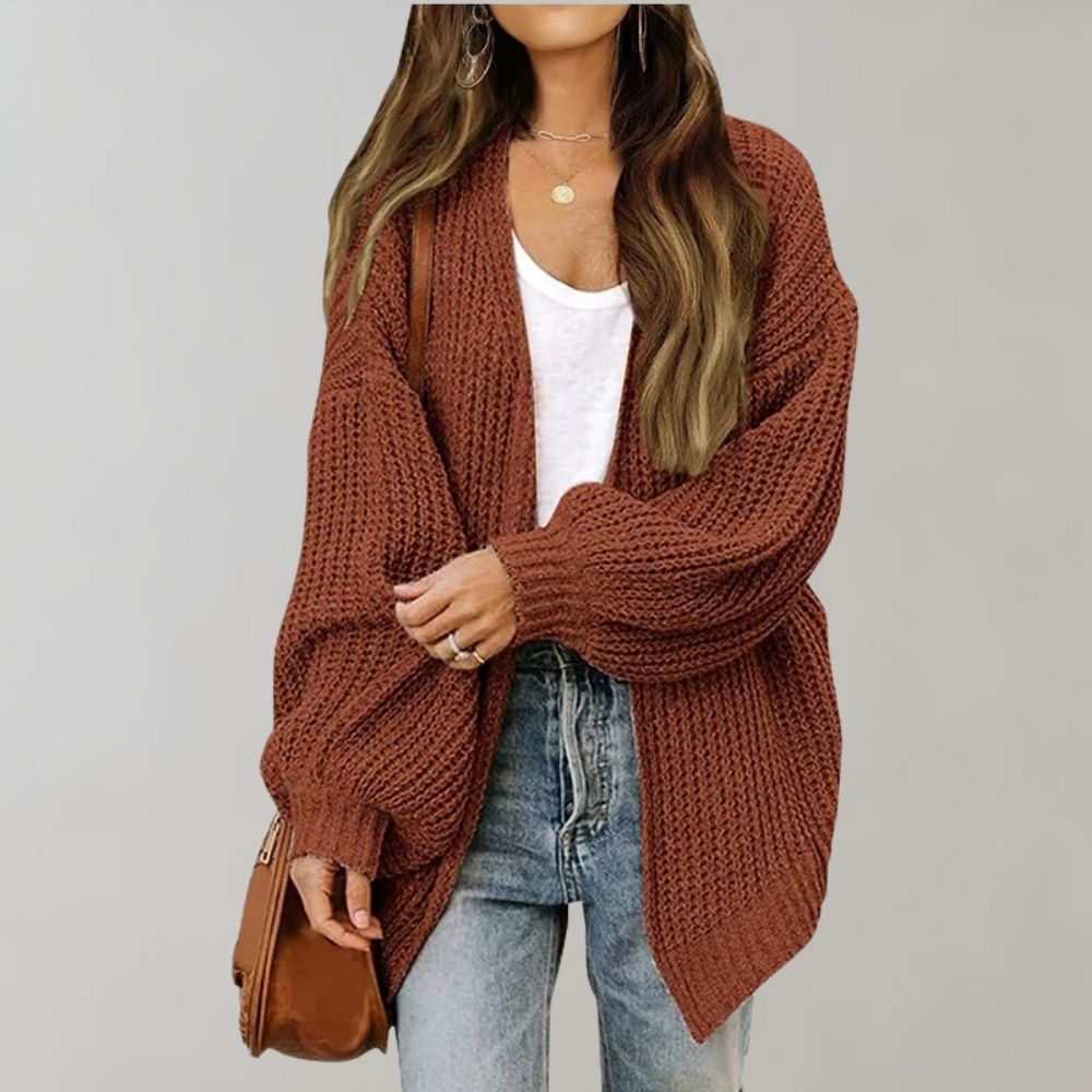 Gebreide cardigan - losjes vallende dames oversized trui