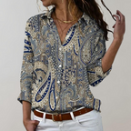 Dames blouse met lange mouwen in paisleyprint - stijlvol voor kantoor en casual