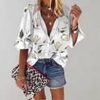 Bloemen blouse met knopen - elegante dames top voor casual gelegenheid