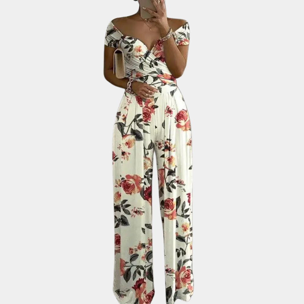 Off-shoulder jumpsuit - elegante dames tweedelige outfit