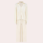 2-delige geplooide loungewear set - elegante zwarte damesoutfit