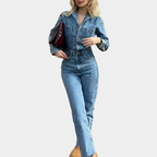Denim overall - stijlvolle blauwe dames jumpsuit