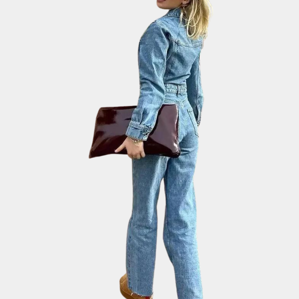 Denim overall - stijlvolle blauwe dames jumpsuit