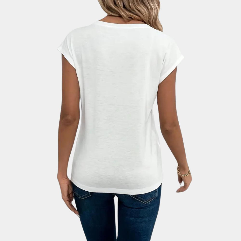 Witte v-hals t-shirt - casual dames top