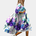 Dames lange bloemenmaxi jurk - vloeiende en elegante outfit voor casual uitjes