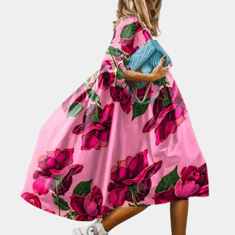 Dames lange bloemenmaxi jurk - vloeiende en elegante outfit voor casual uitjes