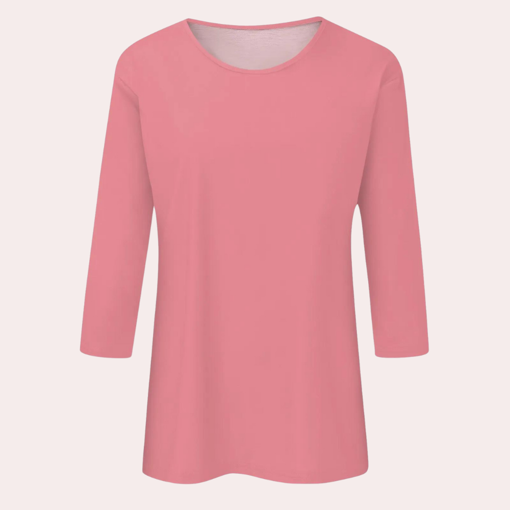 Dames t-shirt met 3/4 mouwen - casual en trendy top voor dagelijks gebruik