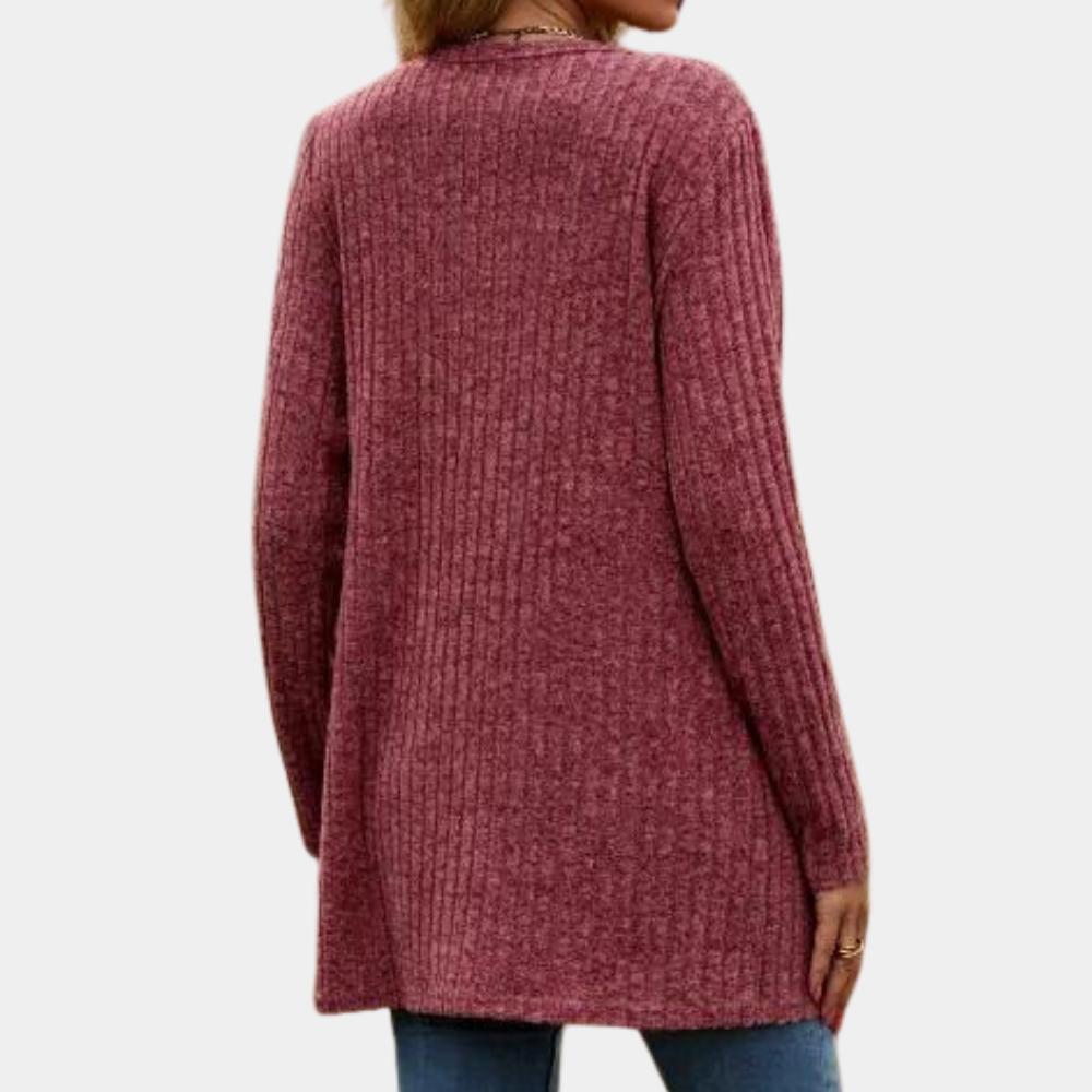 Geribbeld vest - stijlvol lang damesvest