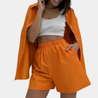 2-delige dames lounge set - stijlvolle top en shorts combinatie