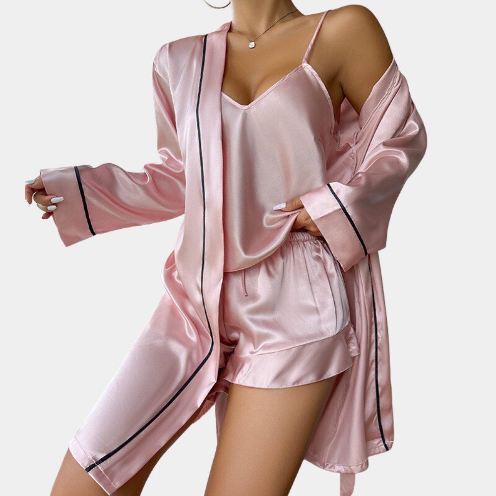 2-delige satijnen pyjama set - luxe ladies nachtkleding
