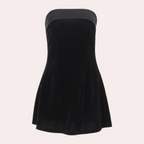 Strapless mini-jurk - luxe fluwelen party outfit voor elegante avonden