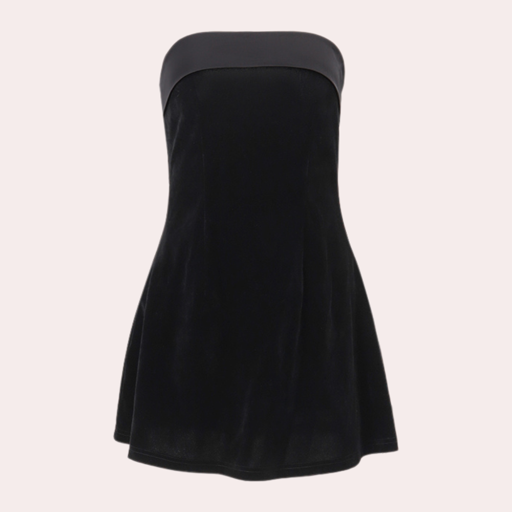 Strapless mini-jurk - luxe fluwelen party outfit voor elegante avonden