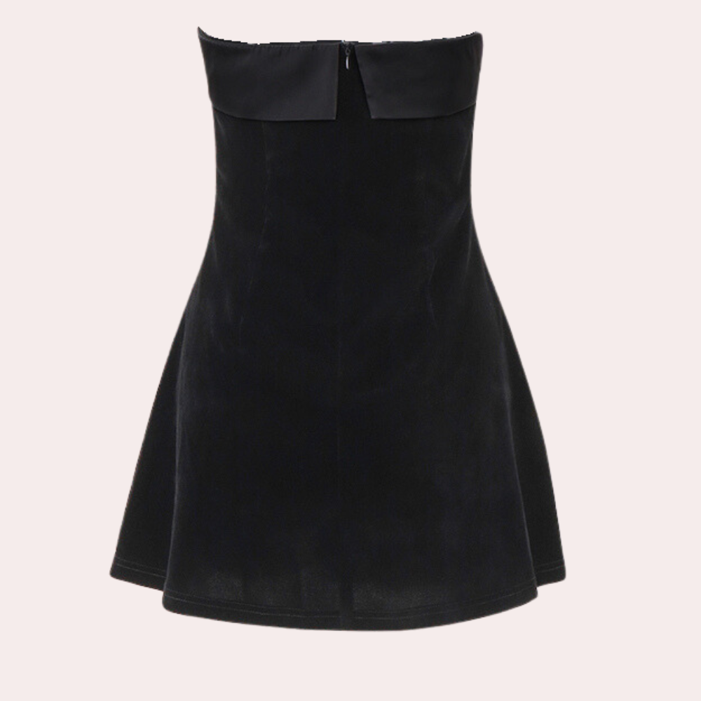Strapless mini-jurk - luxe fluwelen party outfit voor elegante avonden