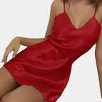 Dames satin slip dress - elegante avondkleding in zwart voor casual en formele gelegenheden
