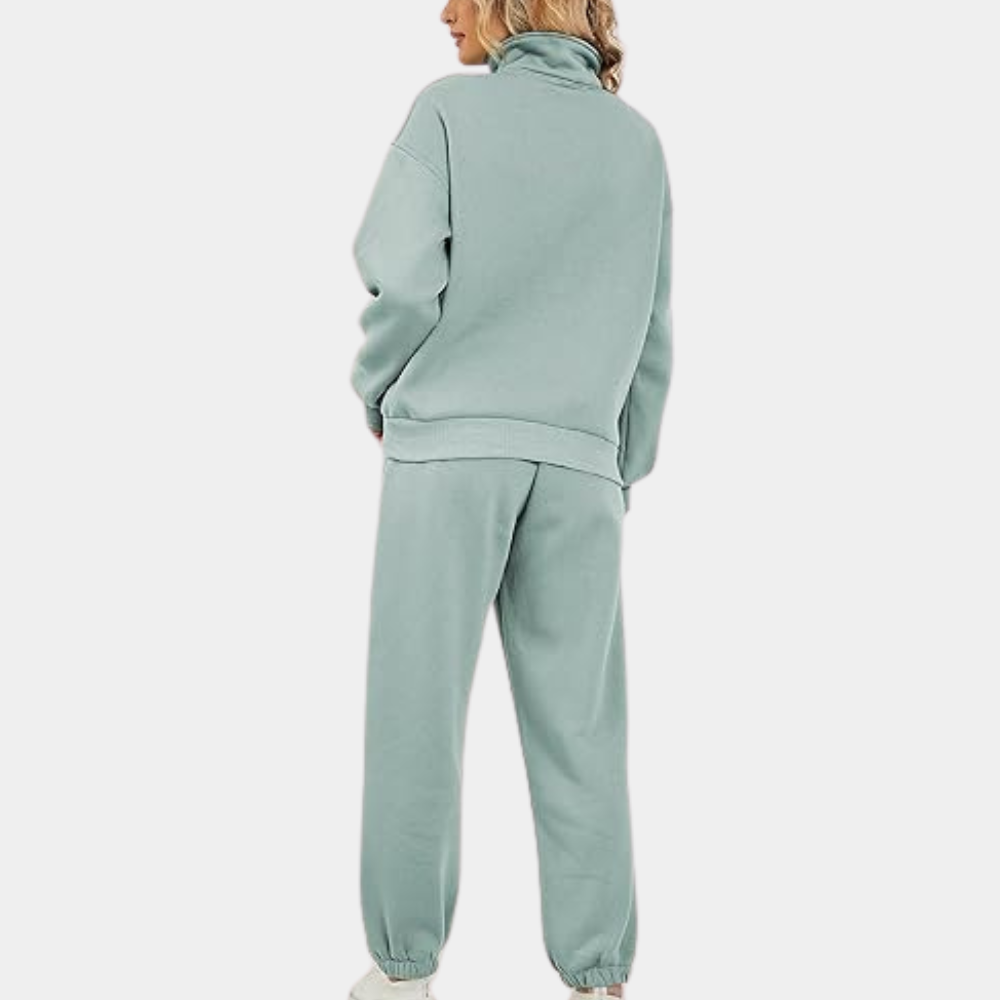 Half zip sweatshirt - gezellige vrouwen loungewear set