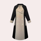Elegante lange zwarte trenchcoat voor dames