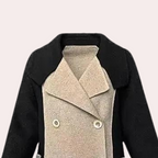 Elegante lange zwarte trenchcoat voor dames