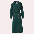 Lange groene trenchcoat - elegante damesouterwear